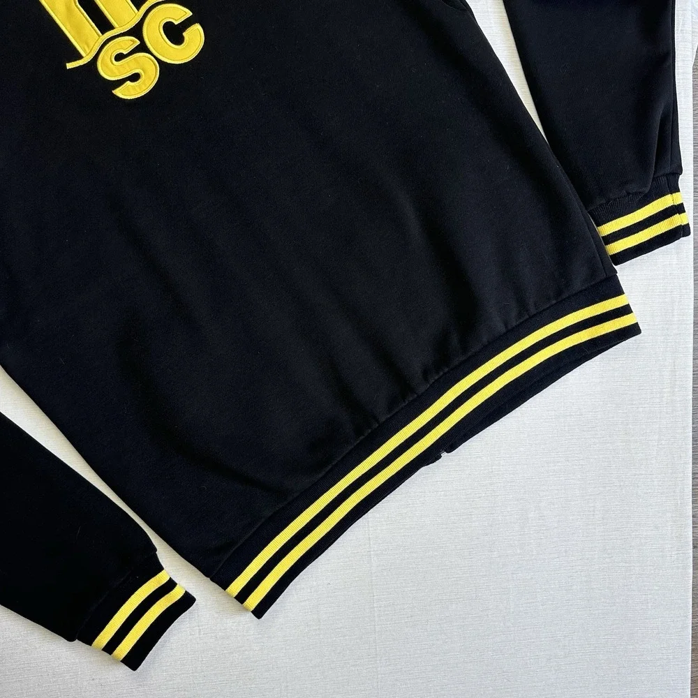 NWT MSC Cruise Ship Logo Jacket Men XL Black Yellow Varsity Full Zip Fleece Bee